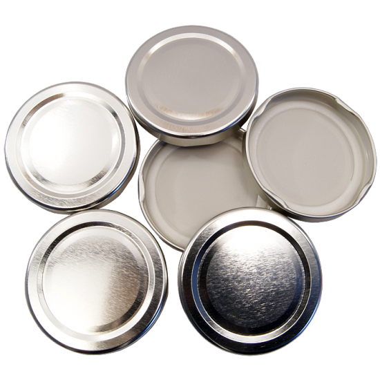 43mm Twist On Jam Jar Lids Silver Pack Of 6
